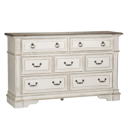 Abbey Park - 7 Drawer Dresser - Antique White