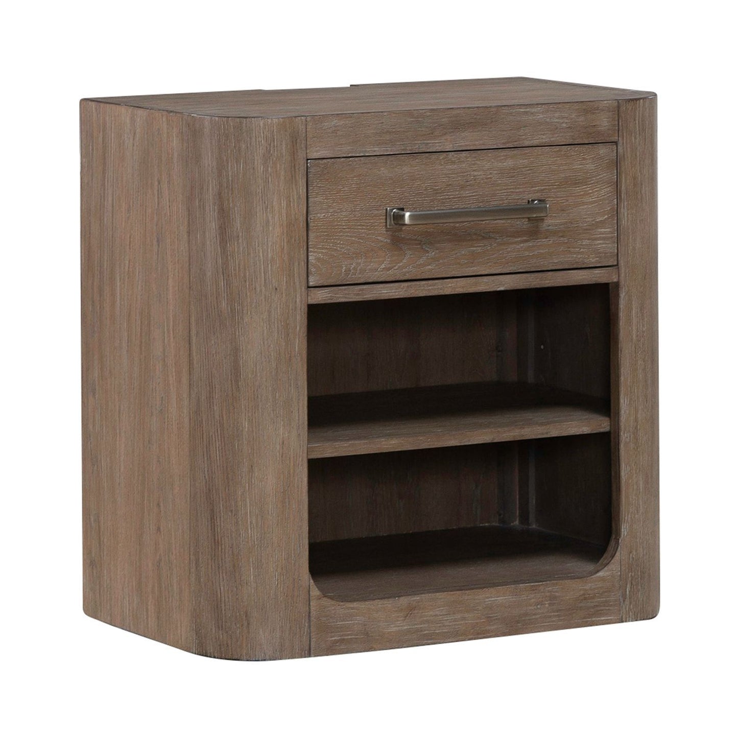 South Bend - Open Nightstand With Charging Station - Burnished Clay