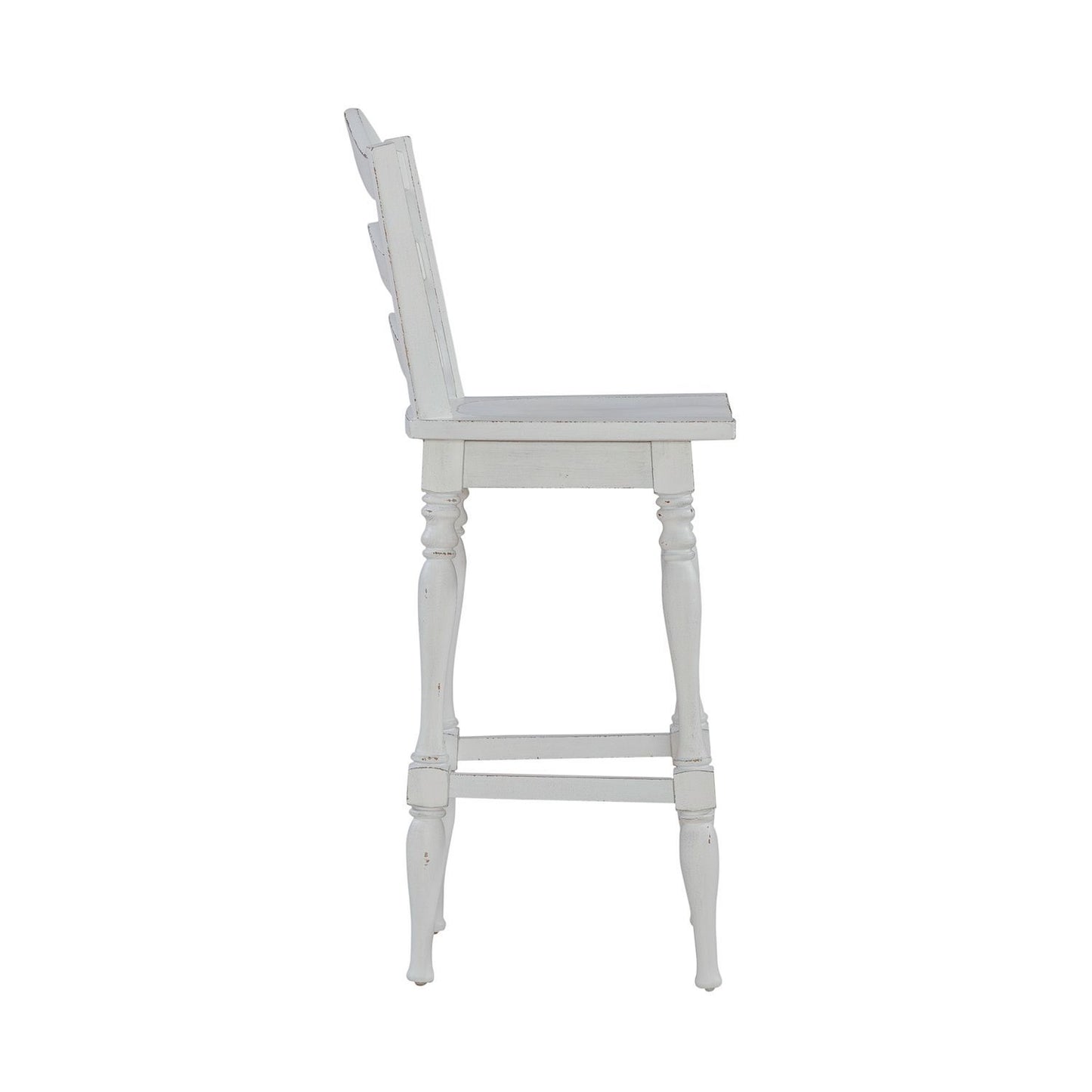 Magnolia Manor - Ladderback Swivel Bar Stool - Antique White