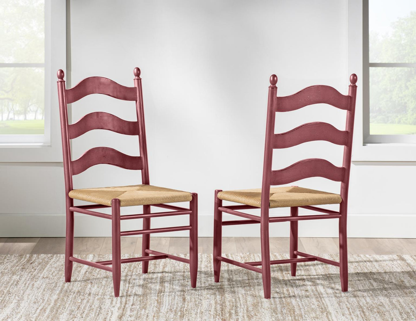 Vintage Market - Rush Seat Ladder Back Side Chair (Set of 2)