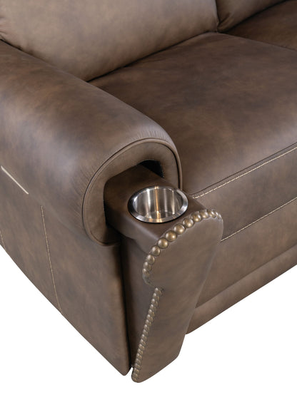 MS - Duncan Power Loveseat With Power Headrest & Lumbar - Dark Brown