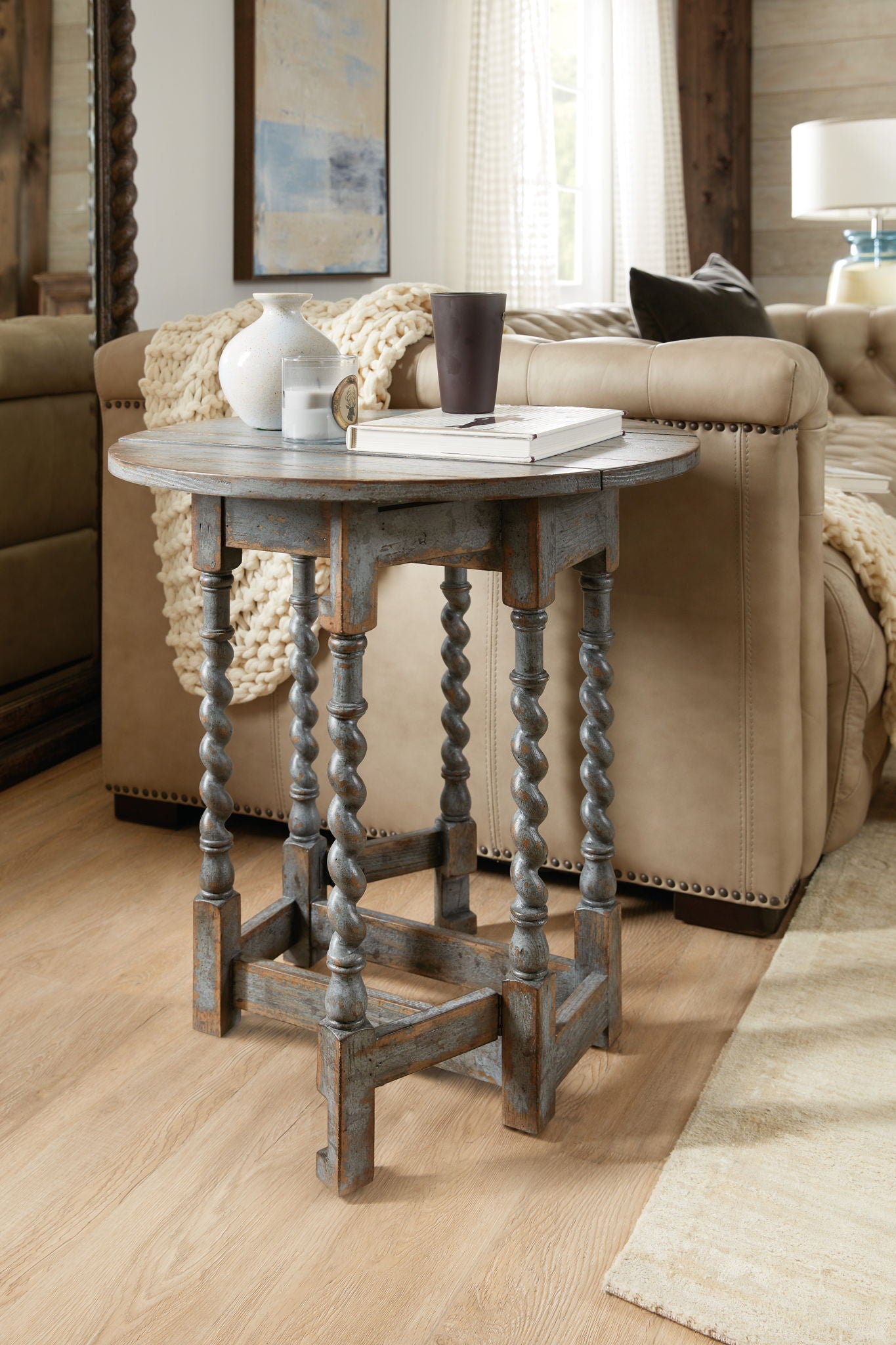 La Grange - Prause Gate Leg Round Table - Light Blue