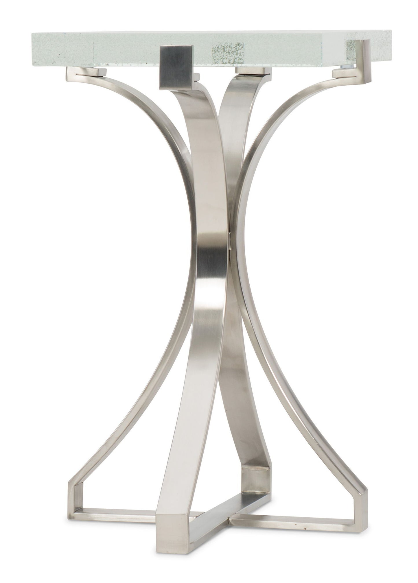 Home Accent - Bubble Glass Accent Table - Pearl Silver