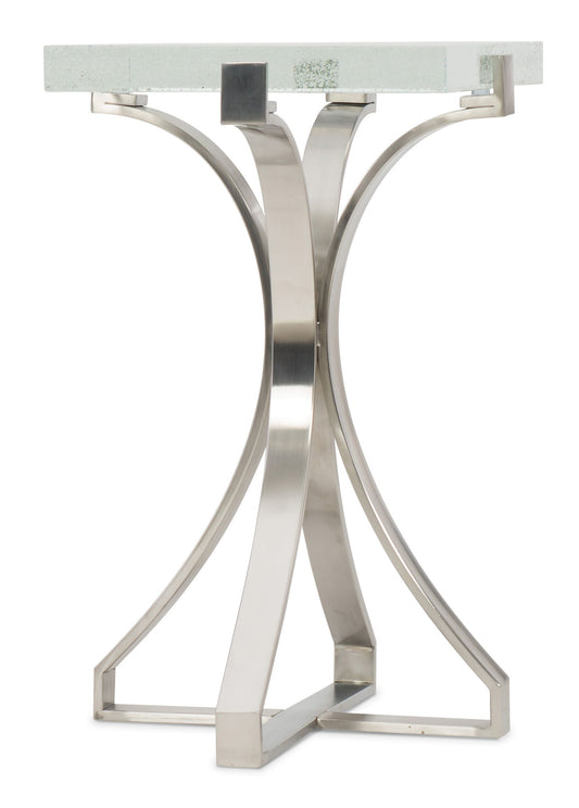 Home Accent - Bubble Glass Accent Table - Pearl Silver