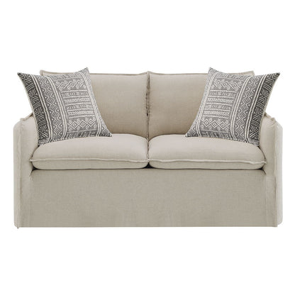 Upendo - Loveseat With 2 Pillows - Beige Linen