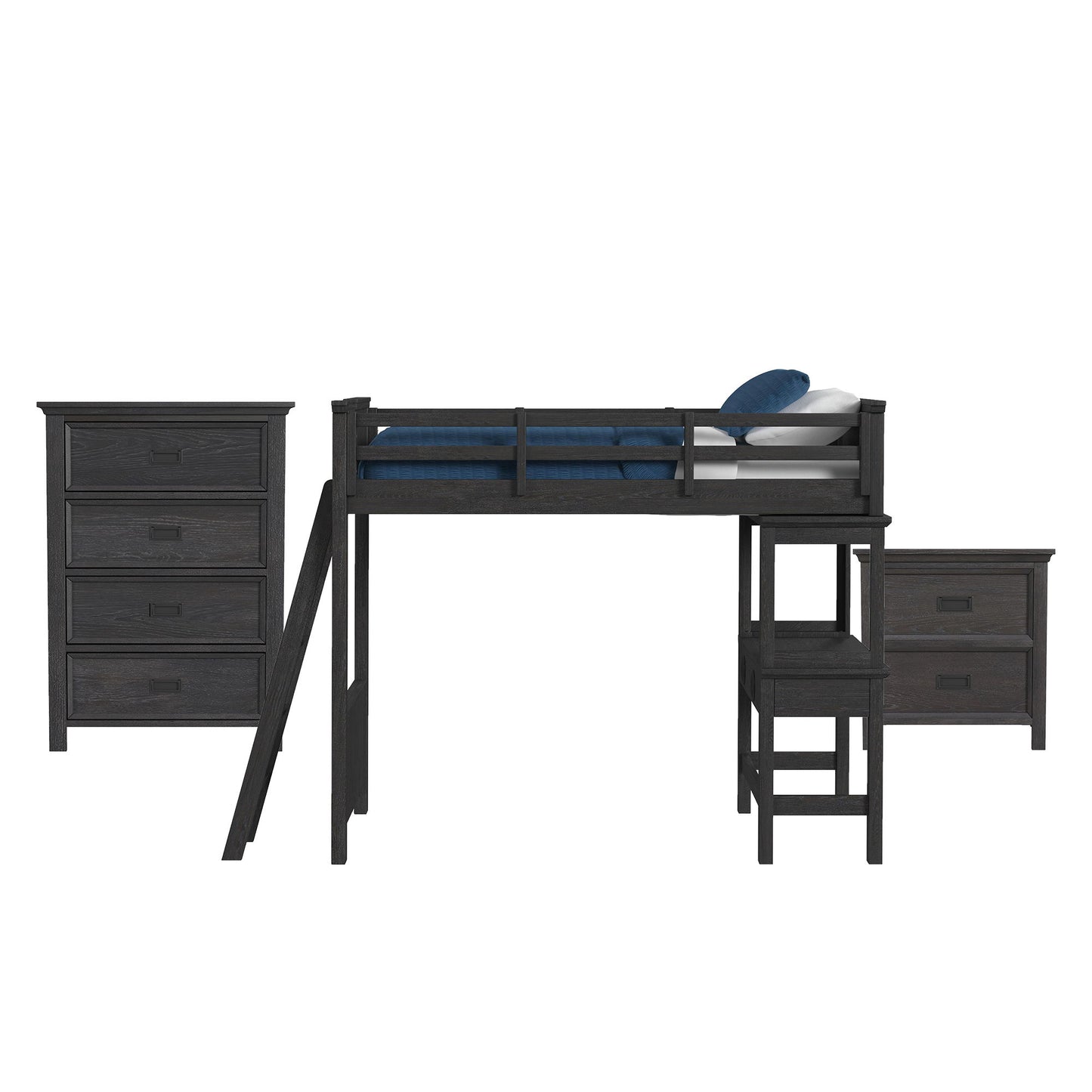 Hampton Kids - Loft With Ladder And Desk With Speaker Bedroom Set