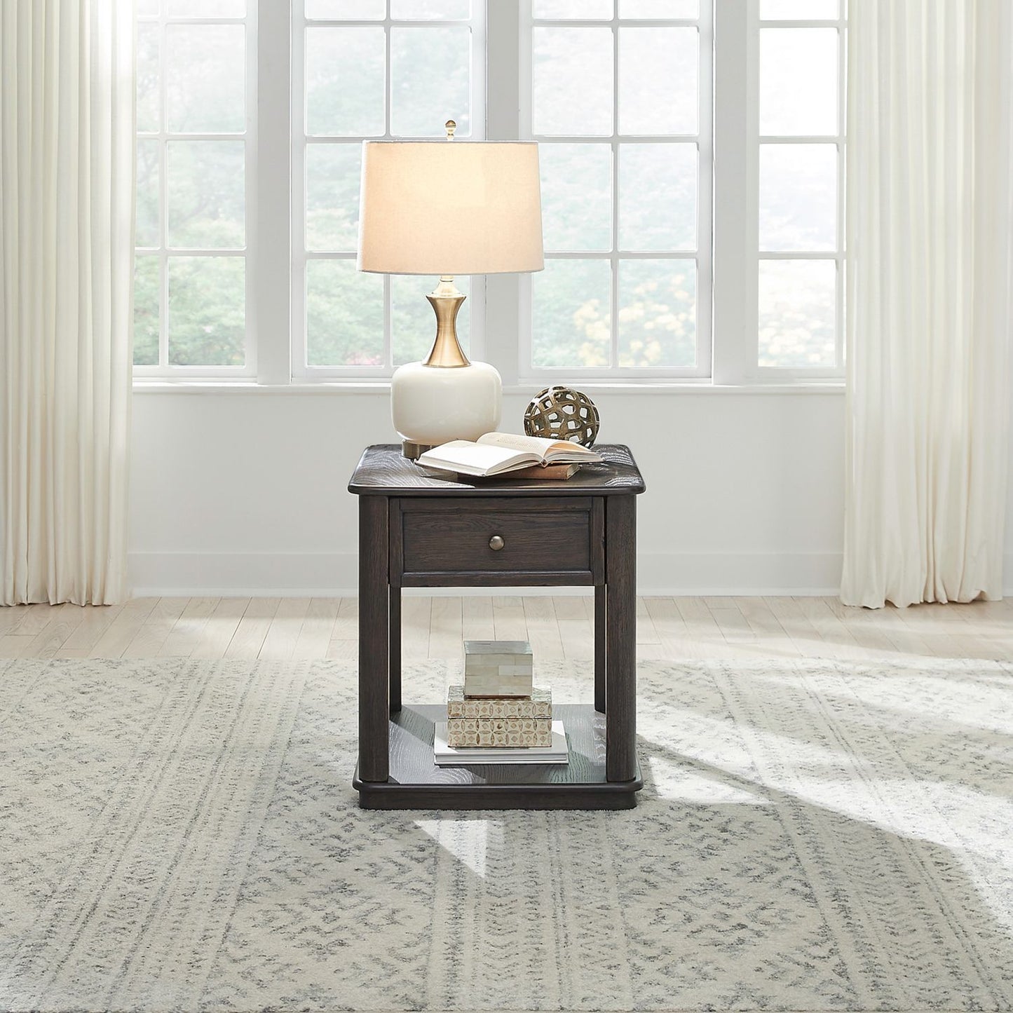 Wallace - End Table - Aged Oak