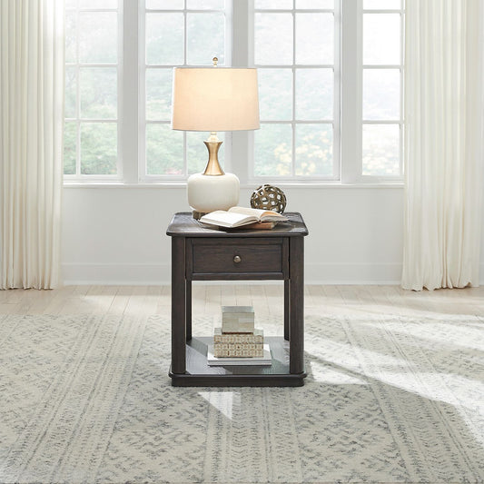 Wallace - End Table - Aged Oak