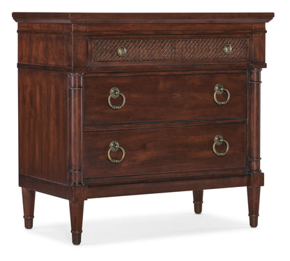 Charleston - Three-Drawer Metal Nightstand - Dark Brown