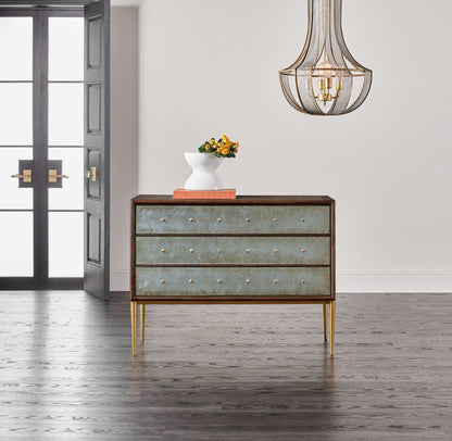 Melange - Estrella 3-Drawer Chest - Dark Brown / Gray