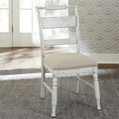 Whitney - Slat Back Side Chair - Antique Linen / Weathered Gray