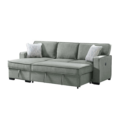 Caracas - Sectional Sleeper Chofa With Pull Bed, Drop Table & USB