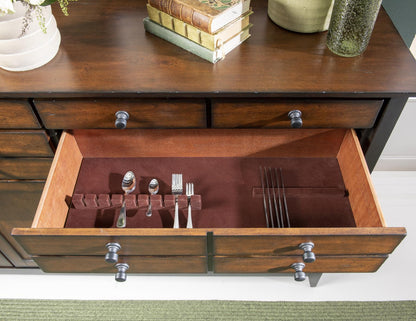 Fenmore - Credenza - Mocha And Distressed Cherry