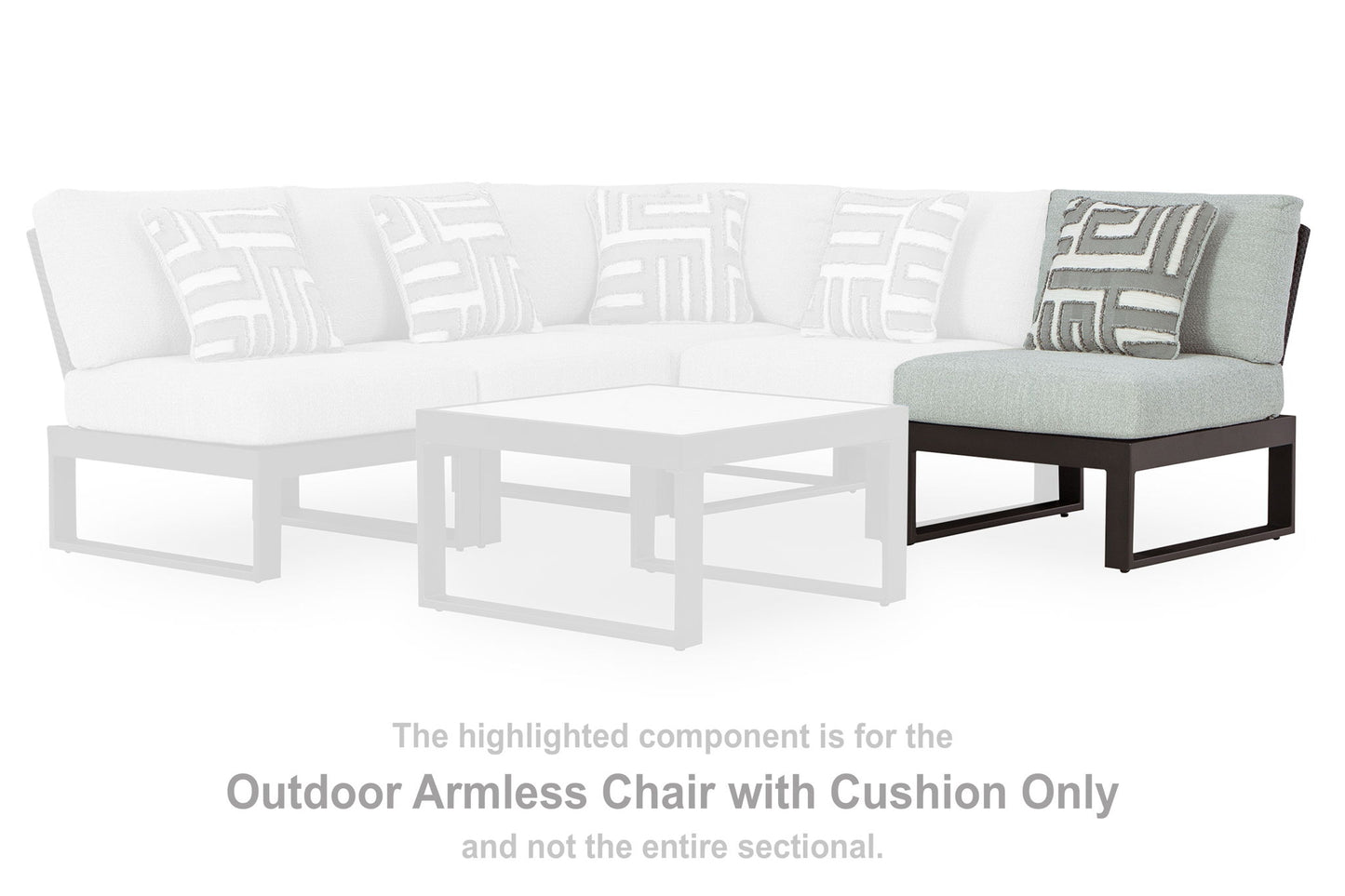 Beachloft - Armless Chair With Cushion - Black / Gray