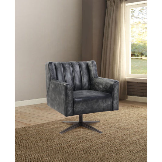 Brancaster - Office Chair - Vintage Black Top Grain Leather