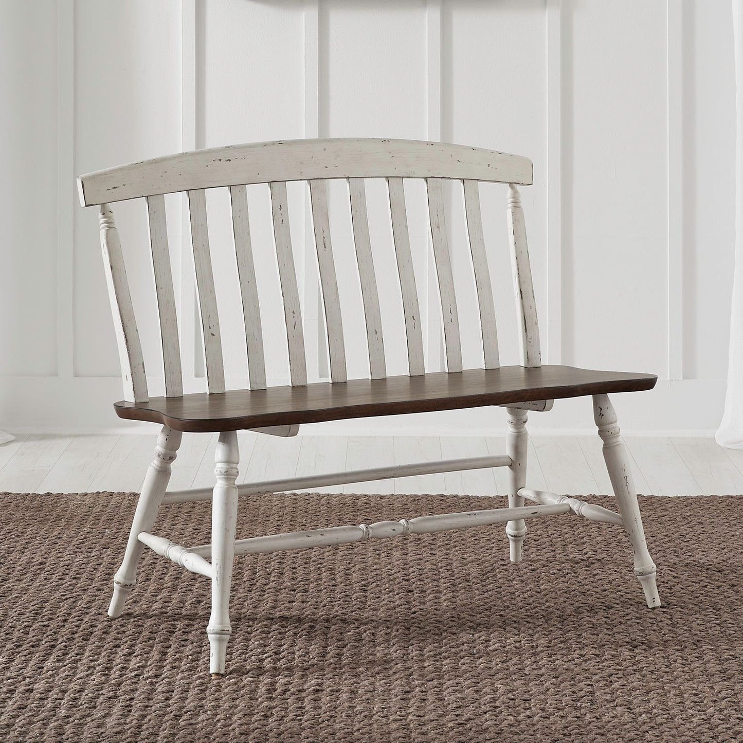 Al Fresco - Slat Back Bench - Graphite & Whitestone