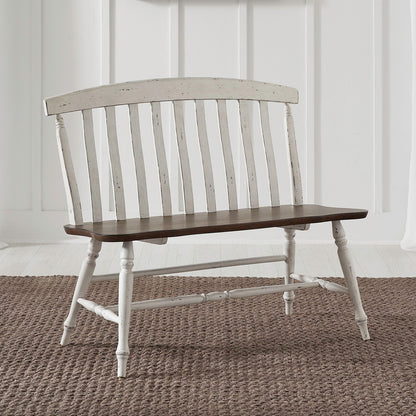 Al Fresco - Slat Back Bench - Graphite & Whitestone