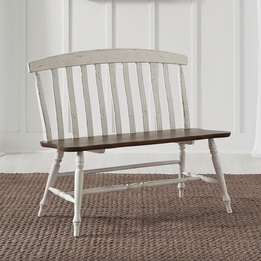 Al Fresco - Slat Back Bench - Graphite & Whitestone