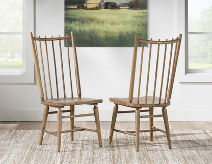 Vintage Market - Spindle Back Side Chair (Set of 2) - Barnwood Oak