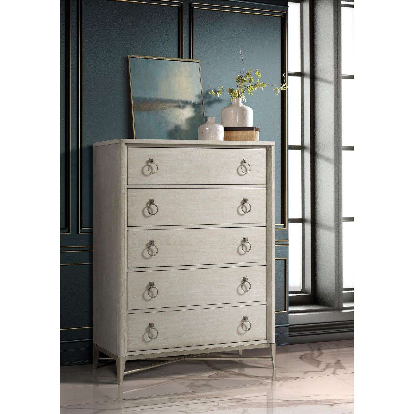 Maisie - 5 Drawer Chest - Champagne