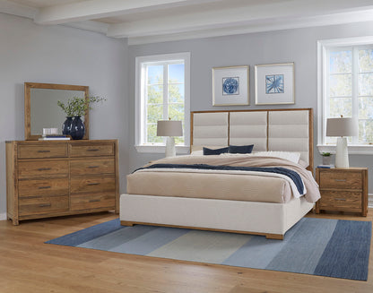 Crafted Oak - Upholstered Bed (Headboard, Footboard With Rails)