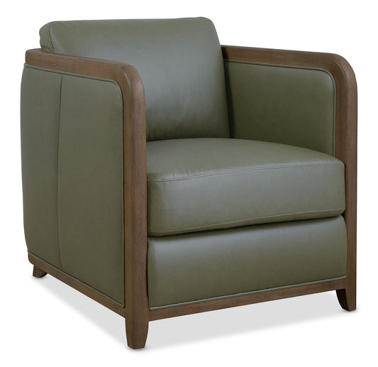 CC - Breeze Accent Chair - Dark Green / Dark Brown