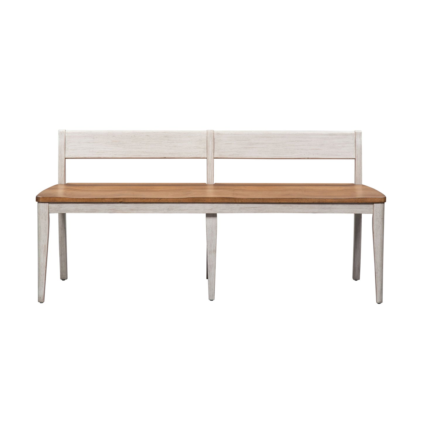 Farmhouse Reimagined - Bench - Antique White / Chestnut Tops