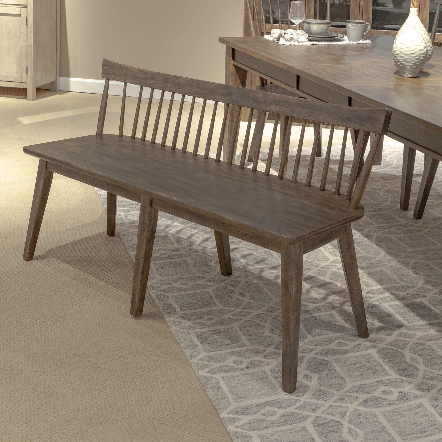 Midland Falls - Spindle Back Bench - Rustic Brown