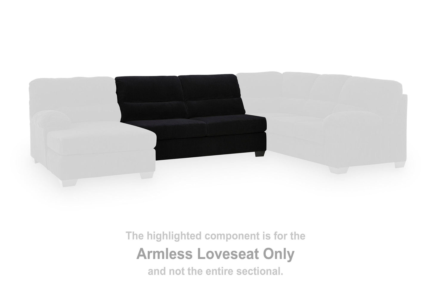 SimpleJoy - Armless Loveseat - Onyx