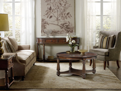 Leesburg - Demilune Hall Console - Dark Brown