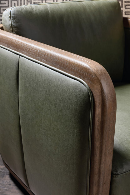 CC - Breeze Accent Chair - Dark Green / Dark Brown