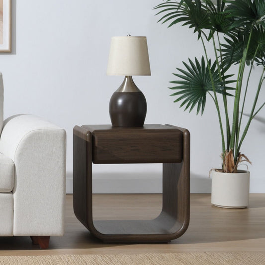 Lanza - End Table With Drawer - Dark Walnut