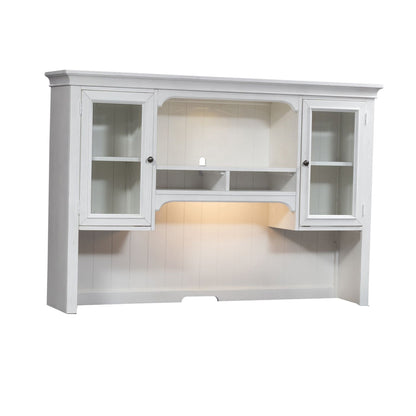 Allyson Park - Jr Executive Credenza Hutch - Wirebrushed White / Charcoal