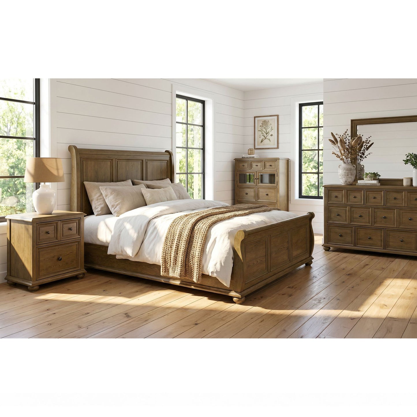 Heritage & Home - Nightstand With USBC - Oak Brown