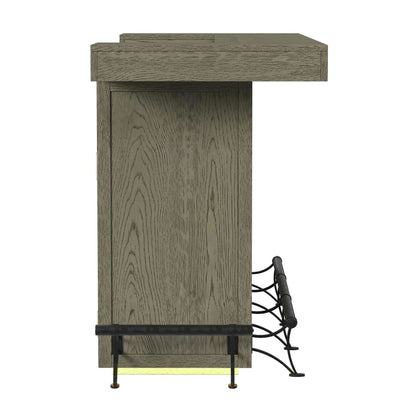 Jemma - Bar Table With Light - Gray And Dark Espresso