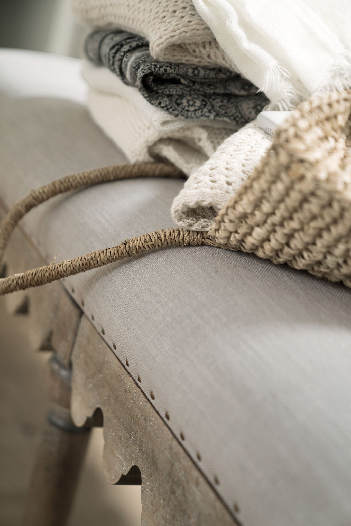 Boheme - Madera Bed Bench - Gray / Light Brown