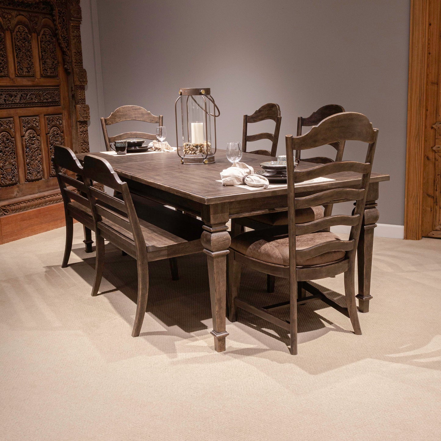 Paradise Valley - Rectangular Leg Table - Saddle Brown