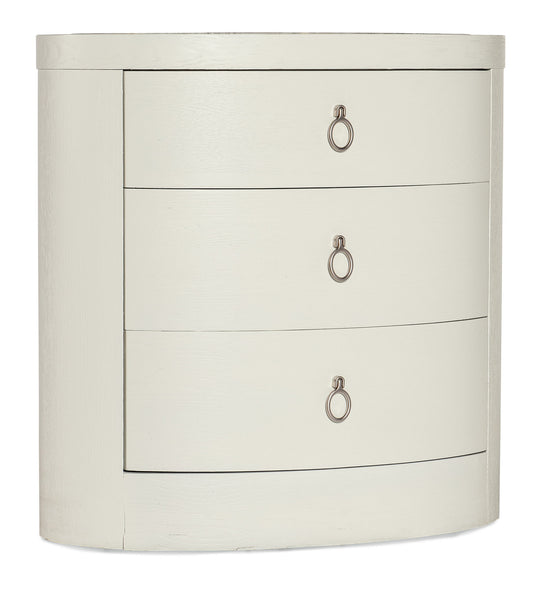 Serenity - Wavecrest Oval Nightstand - White