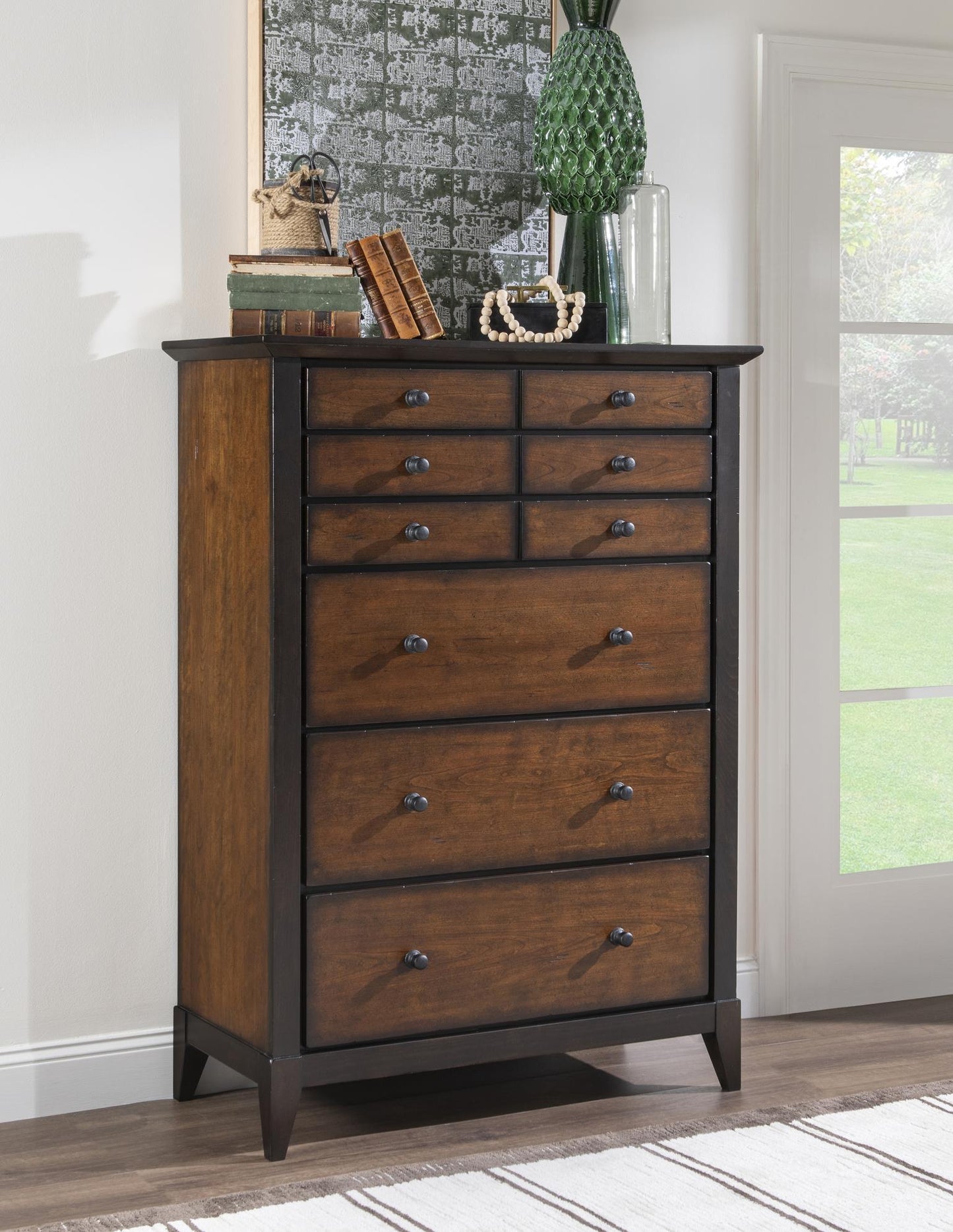 Fenmore - Drawer Chest - Mocha And Distressed Cherry