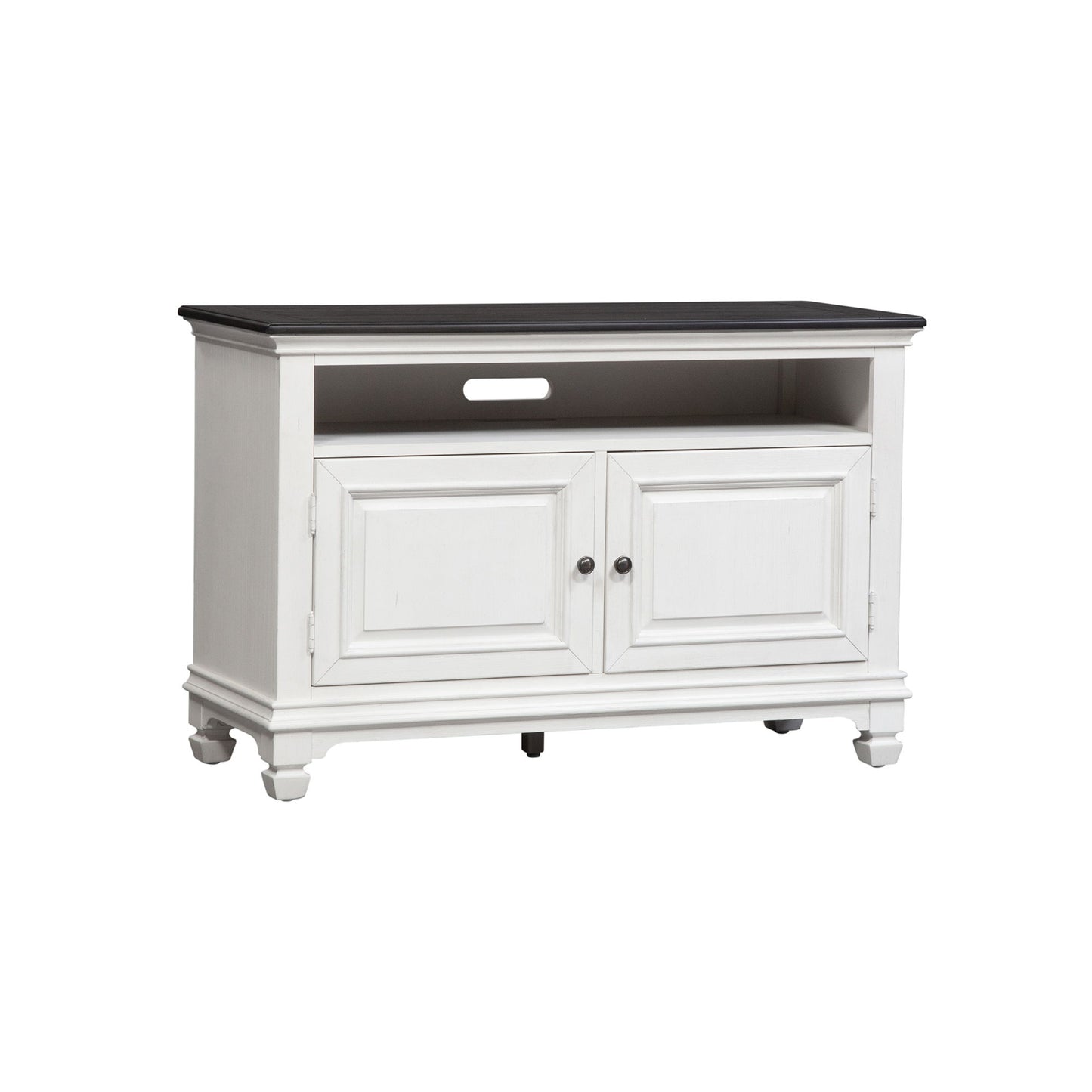 Allyson Park - 46" TV Console - Wirebrushed White / Charcoal