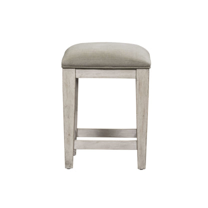 Heartland - Upholstered Console Stool - Antique White / Tobacco Tops