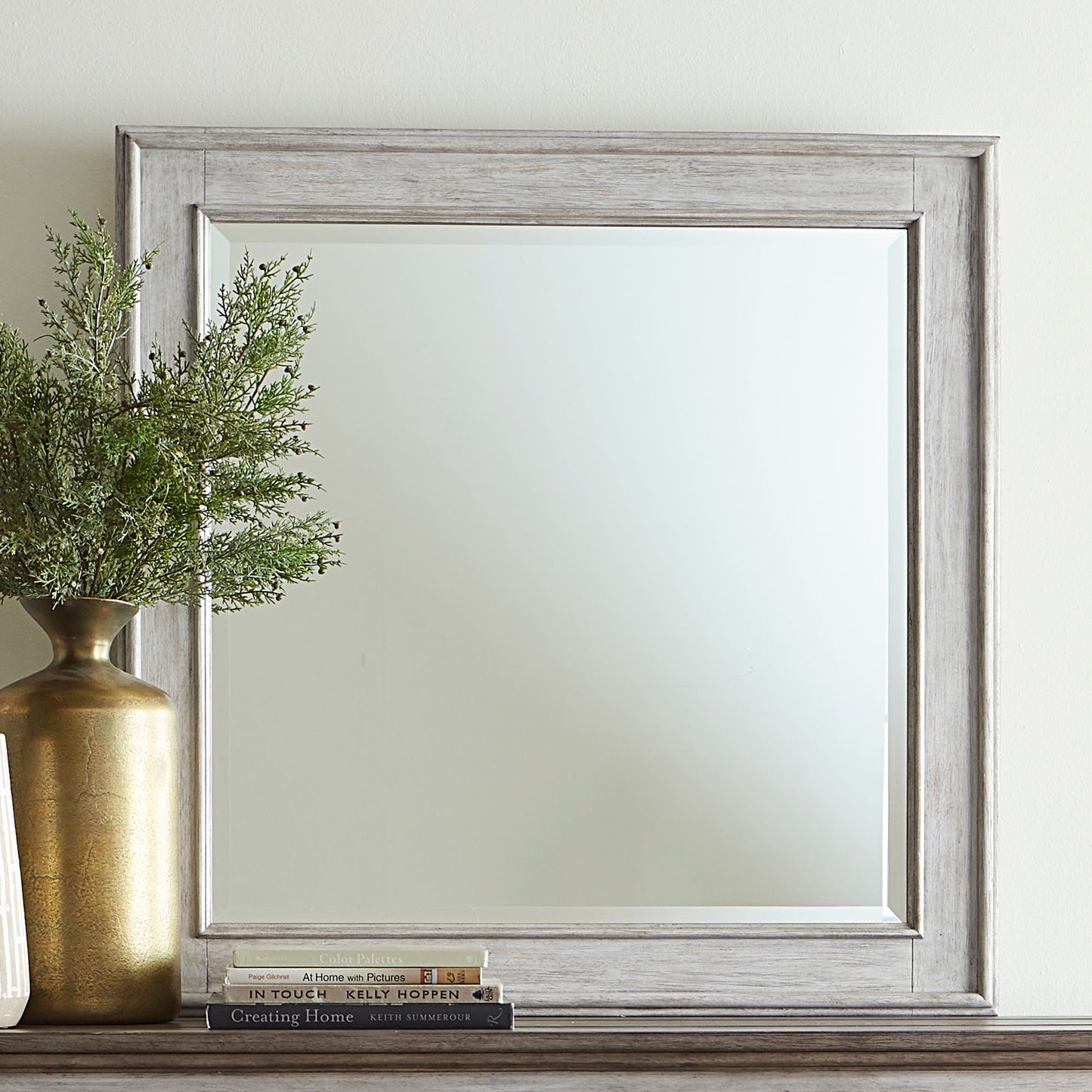 Heartland - Landscape Mirror - Antique White / Tobacco Tops