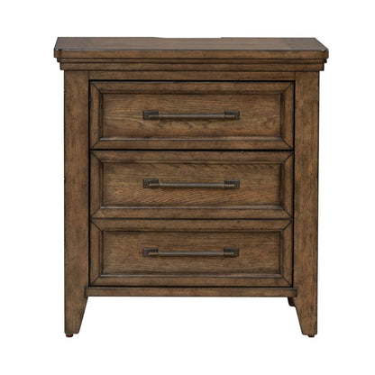 Carolina Park - Nightstand With Charging Station - Amber Brown