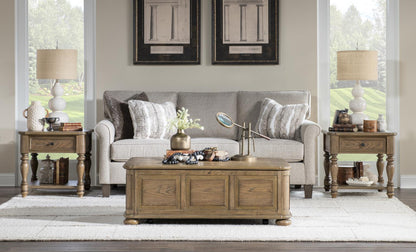 Nolan - Lift Top Cocktail Table With Casters - Dusted Barley