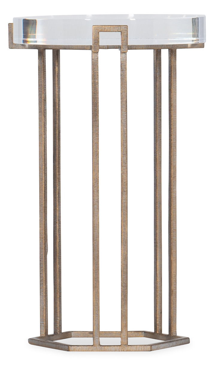 Melange - Grove Round End Table - Dark Brown / Bronze