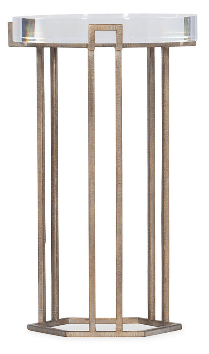 Melange - Grove Round End Table - Dark Brown / Bronze