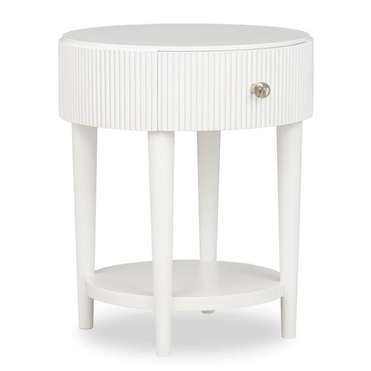 Adeline - Round Nightstand - Cloud White