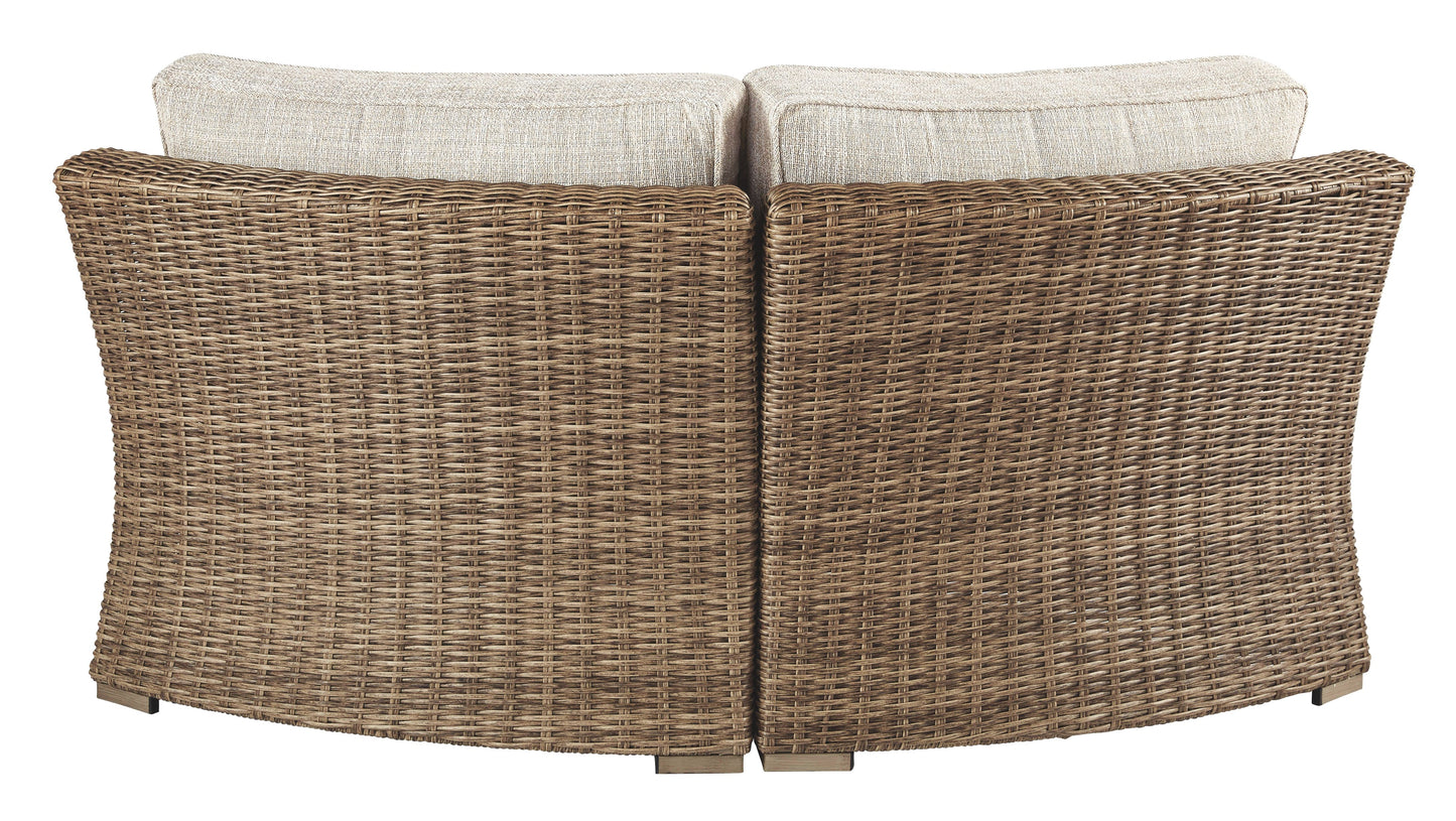 Beachcroft - Curved Corner Chair w/Cushion - Beige