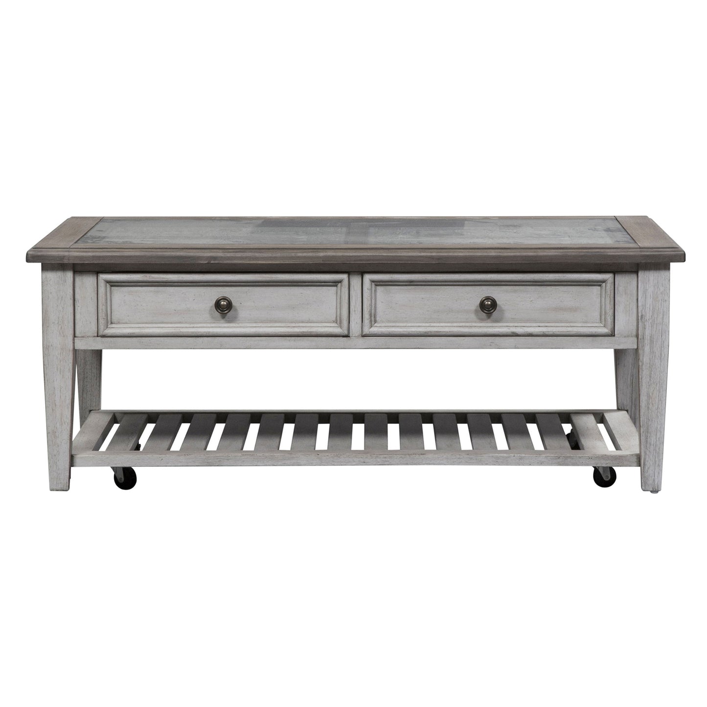 Heartland - 3 Piece Table Set - Antique White / Tobacco Tops
