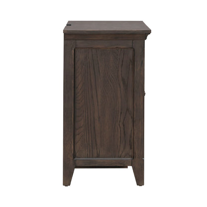 Paradise Valley - 2 Door Bedside Chest With Charging Station - Saddle Brown